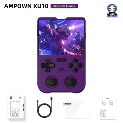 AMPOWN XU10 3.5 Inch Handheld Game Console for Summer, Retro 64G High-End Gaming Console, Dual Card Slot Support TF Card Expansion to 512GB, Support C2C Charger Protection White-64G
